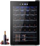 Electactic Wine Cooler Refrigerator, 37 Bottle Freestanding Cabinet Wine Cellars, Wine Fridge with Glass Door, 145 Can Beverage Refrigerator for Home Use, Protecting Your Reds and Whites