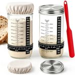 ComSaf Sourdough Starter Jars, 2 Pack Wide Mouth Mason Jars 32oz