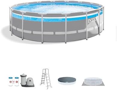 Intex 26729EH 16 Foot by 48 Inch Clearview Prism Frame Above Ground Swimming Pool with Filter Pump, Easy Set Up and fits up to 6 People