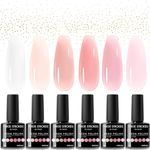 THR3E STROKES Gel Nail Polish Set - 6 Colors Gel Polish Glitter Gel Polish Sparkle Nail Polish Gel Manicure DIY Salon Nail Art Gifts (NUDE 234, 7.5ML)