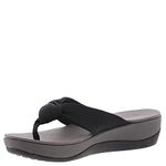 Clarks Women's Arla Glison Flip Flops, Solid Black, 7 M