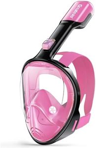 Greatever Full Face Snorkel Mask, Snorkeling Gear for Adults with Latest Dry Top Breathing System and Detachable Camera Mount, Snorkel Mask Adult, Snorkels Anti-Fog & Anti-Leak(Plum Pink, S/M)