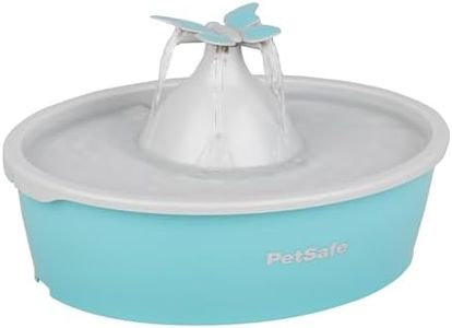 PetSafe Butterfly Cat Water Fountain with Pump & Filters - Cute Water Dispenser with 50 oz Capacity - Pump & Filters Keep Water Clean & Fresh - Filter Contains 2X More Carbon Than Other Brands