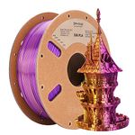 ERYONE Silk Dual Color PLA Filament 3D Printer 1.75mm +/- 0.03mm, Bicolor Filament Two Tone PLA 1KG Cardboard Spool, Gold Purple