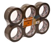 Brackit Packing Tape Brown 48mm x 66m, Bulk Pack of 6 Rolls – Strong Heavy Duty Packing Tape for Regular Use or Moving – Easily Seals Your Parcels and Boxes