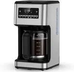 FREE VILLAGE 14-Cup Coffee Maker, Programmable Drip Coffee Makers with Reusable Filter, Keep Hot Plate, Timer, Self-cleaning, Auto Brew & Pause Coffee Machine with Glass Coffee Pot for Home Office