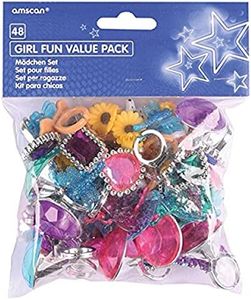 Amscan - INT392163 - Farce et Attrape - Favor Girl Fun Bagues et Pinces pour Cheveux - 48 Pièces