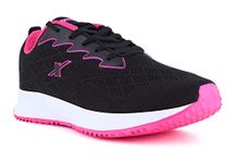 Women's Black Pink Shoes for Trekking Hiking & Walking with Mesh TPR & EVA (SX0189LBKPK0005)