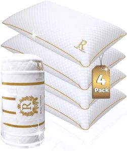 Royal Therapy King Memory Foam Pillows 4-Pack - Shredded Memory Foam Pillow for All Sleep Positions - Medium Firm Pillow with Adjustable, Bamboo-Derived Rayon Cover, CertiPUR-US, Oeko-TEX Certified