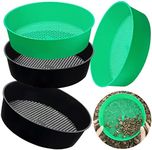 4 Pack Rock Garden Sieve Soil Sifter, Round Plastic Gardening Soil Sifting Pan Sand Sifter Set, Compost Sifter Rock Sifter Dirt Sifter for Small Gravel, Soil, Sand