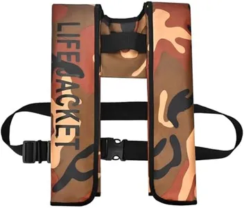 Meenoutt Adult Automatic Kayaking Vest Water Sports Vest for Boating Fishing Kayaking Paddling (Green Camouflage)