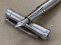 Rhapsody Luxury 3035 Executive STAINLESS STEEL Fountain Pen Ink Pens ~ 0.5mm Medium-Fine Nib