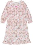 Komar Kids Milk & Cookies Flannel Big Girls Granny Gown Nightgown (4-5, PinkMulti) , Blush