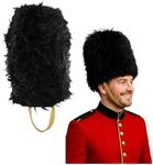 Nicky Bigs Novelties Adult Black Bearskin Nutcracker Hat - Fabric Toy Solider Royal Guard Soldier Hats- Theme Halloween Costume Accessory, One Size