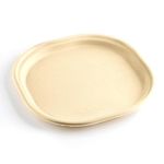 CHUK [Eco-Friendly Bagasse 10 Inch Plate, Brown, Leak-Resistant, Compostable, Chlorine-Free, Modern Style - Pack of 25