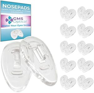 GMS Optical® Soft Silicone Symmetrical Shape Eyeglass Nose Pads (15mm Push-in, 10 Pair)