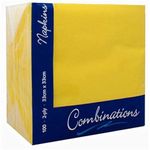 Combinations Napkins 2ply 100 Pieces for Parties/Events/Dinners/Home (Yellow)