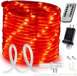 WYZworks 100ft Red LED Outside Rope Light - 8 Modes, Waterproof Permanent Outdoor Accent Lighting w/Remote, Flexible Clear Tube, ETL Certified, Garden, Patio, Holiday Christmas, Palm Tree, Ambient