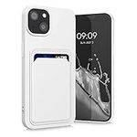 kwmobile Case Compatible with Apple iPhone 13 Case - TPU Phone Cover with Credit Card Holder - White