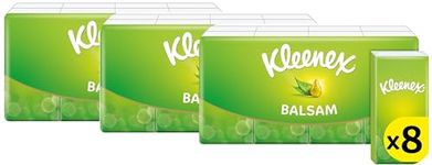 Kleenex Balsam in HAndy Pocket PAck Tissues Balm Tissues Protect and Soothe Your Nose when You've Got a Cold Balmcare with Aloe Vera, Vitamin E and Calendula 24 Pack