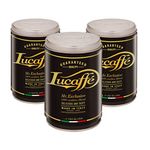 Lucaffé Mr. Exclusive Arabica Ground Coffee, Steel Coffee jar 3x250 gr preserves Aroma, Ground Coffee Arabica, Origin South America, Asia, Africa, Sweet Taste, Italian Artisan Roast