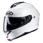 HJC C91N Plain Modular Flip Front Motorcycle Helmet Pearl White (XL)