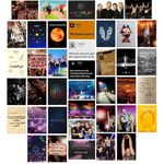 Coldplay Poster (Set of 40) | Coldplay Band Mini Posters (15 x10 cm) | Mini Posters of Coldplay's songs for Wall, Bedroom, Living room | Coldplay Songs Poster | Band Coldplay Posters | Glue Dots Included