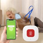 PILSAMAS WiFi Caregiver Call Button for Elderly at Home w App Notification, Elderly Monitoring, Caregiver Pager, Life Alert Systems for Seniors No Monthly Fee, Alert Button for Seniors at Home