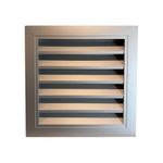 12" x 12" Anodized HVAC Fixed Louvre Exterior Grille Air Vent Aluminum Grille for Walls and Crawl Space with Steel Mesh Weatherproof