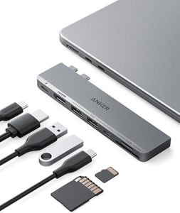 Anker USB C Hub for MacBook, 7-in-2 with 4K HDMI, Compatible with Thunderbolt 4, 1 Type C and 2 USB A Data Ports for MacBookPro 13 Inch, MacBookAir M1 / M2, and More