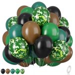 Green and Brown Balloons, 12inch Camouflage Balloon Camo Balloons Brown Dark Green Black Balloons For Army Party Decorations Birthday Party Hunting Camping Jungle Themed Supplies