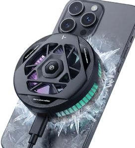 COOBILE Phone Cooling Fan, Magnetic Radiator with RGB Lights, for Mobile Games and Live Streaming, Universal Compatibility for Android/iPhone/iPad, Large-Area Conduction Cooling (Cooler 1 Black)