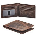 Real Leather Mens Bifold Wallet RFI