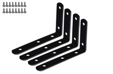 Homestead Decor Wall Bracket for Shelves and Home Decor, Metal L Angle Bracket With Matching Screws - Pack of 4 (6'' x 4'')