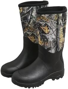 Northikee Neoprene Insulated Rain Boots with Steel Shank,Heavy-duty Mud Boots for Hunting Farming Raining Fishing Gardening Yard Work, Camo, 11