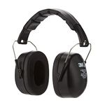 3M Foldable Earmuff 90563E, Ear Defender with soft cushions for comfortable fit, Adjustable Headband for multiple head sizes, For noise levels range 94-105 dB, black