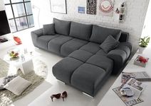 ChillMe Corner Sofa Bed 'DALLAS' - with storage and FREE assembly (Right, Charcoal)