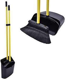 Jekayla Escoba y recogedor, barredora y recogedora de Polvo Combinados con una manija Extensible de 137 cm de Largo para el Barrido de Limpieza del hogar (Negro)