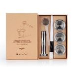 RECAPS Stainless Steel Refillable Filters Reusable Pods Compatible with Nespresso Original Line Machine BUT NOT All (3 Pods+120 Lids+1 Tamper)