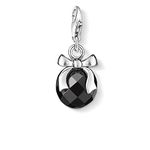 Thomas Sabo Women Charm Pendant Bow Black Stone Charm Club 925 Sterling Silver 0868-023-11