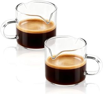 BCnmviku Shot Glasses Espresso Parts Double Spouts Milk Cup Clear Glass (Clear Glass-2Pack)