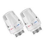 2 Pcs Thermostatic Radiator Heads Automatical Temperature Control Heads Anti Freeze Radiator Valve Heating Systems for Home Office