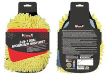 WaveX 2-in-1 Car Wash Mitt - Dual-Sided for Car Wash & Car Wax - Gentle & Effective Cleaning - Reusable & Machine Washable - Car wash Gloves