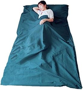 Elonglin Sleeping Bag Liner, Lightweight Travel Sheet Adults Camping Sleep Bag Prevent Dirty, Sleeping Sack for Camping, Traveling, Hotels, Backpacking (Blue Green) 75 * 210cm