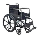 Vissco Venante Wheelchair (By) With 24" Mag Wheels, Foldable, Lightweight, Fixed Handle, Flip-Up Footrest, Epoxy Coated, Weight Capacity 100Kg (Black)