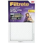 Filtrete 16x25x1 Furnace Filter, MPR 1500, MERV 12, Healthy Living Ultra-Allergen 3-Month Pleated 1-Inch Air Filters, 2 Filters