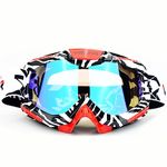 Ubelly Dirt Bike Goggles ATV Goggles Motocross Off Road Goggles Motorcycle Riding Racing MX UTV Goggles Windproof Dustproof Goggle for Adults Men Women and Youth(Red-stripe 1)