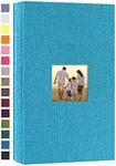 potricher Small Photo Album 4x6 300 Photos Linen Cover Picture Photo Book for Family Wedding Anniversary Baby Vacation (Blue,300 Pockets)