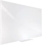 Visionchart Accent Magnetic Glass Whiteboard, 900 x 600 mm Frameless - Large Magnetic Dry Erase Glassboard, White, Wall Mounted