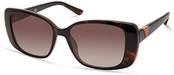 GUESS Women's Rectangular Sunglasses, Dark Havana, 53mm